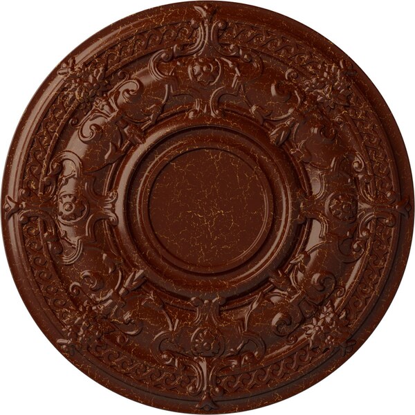 Ekena Millwork Dauphine Ceiling Medallion (Canopies up to 13 1/4"), 33 7/8"OD x 1 3/8"P, Burnished Mahogany Crackle CM33DABMC - main